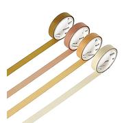 Lot de 4 Couleur naturelle Washi Tape, Sticky ruban papier pour DIY décoratifs, artisanat, cadeaux, scrapbooking, Type 3