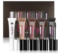 Lot De 4 Couleurs De Mascara & Colle Pour Sourcils, Blond, Marron, Marron Foncé, Noir, Aspect Naturel, Tenue 16 Heures[YM499]