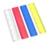 Lot de 4 couleurs Règle de 15 cm - Incassable - transparentes règle créative - règle d’école