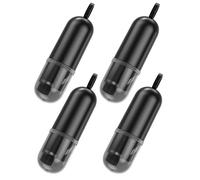 Lot de 4 coupe-ceinture de voiture - Marteau d'urgence 2 en 1 - Avec coupe-ceinture - Marteau d'urgence portable avec verre de test et socle - Marteau de sécurité pour vitres de voiture - Noir