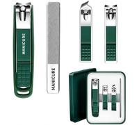 Lot de 4 coupe-ongles professionnels en acier inoxydable avec coupe-ongles, lime à ongles et ciseaux pour les pieds, outils de pédicure et de soins des pieds pour homme et femme pour la maison et les