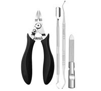 Lot de 4 coupe-ongles professionnels robustes pour ongles incarnés et épais, noirs