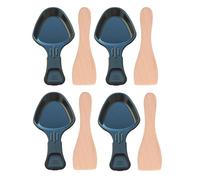 SOS Accessoire Lot de 4 coupelles à raclette et 4 pelles en bois pour Poêlon, spatule raclette Raclette, gril, Wok AS306001, AS306003 TEFAL