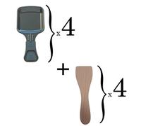 Lot de 4 coupelles à raclette et 4 pelles en bois pour Poêlon, spatule raclette Raclette, gril, Wok AS306002, AS306003 TEFAL,