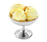 Lot de 4 coupes à crème glacée en acier inoxydable - Gobelet à dessert compact et isolé - Isolation double paroi - Argenté - 177 ml - Parfait pour le pudding, le parfait