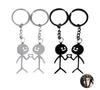 Lot De 4 Couple Cadeau Porte-CléS DrôLe, Voiture Pendentif Cadeau Porte-CléS Smiley Visage Langue Des Signes Portes Pour La Saint-Valentin Lui Meilleure Amie Couple D'Anniversairehommes Et Femmes