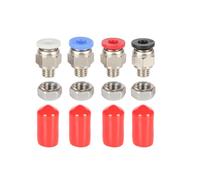 Lot de 4 coupleurs pneumatiques en PTFE PC4 - Adaptateurs droits - Tubes de 4 x 2,5 mm - Faible perte de flux d'air