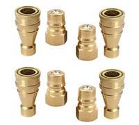Lot de 4 coupleurs rapides en bronze faciles à installer pour rondelles de tapis et outils de jardin - Raccords permanents à séparation rapide en bronze