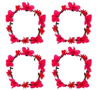 Lot de 4 couronnes de cheveux avec fleurs en satin de 7 cm - Pour mariage, Pâques, fête de la bière, printemps, fête sur la plage, enterrement de vie de jeune fille, carnaval, fête sur la plage