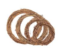 Lot de 4 couronnes de Noël rétro en rotin naturel, pour loisirs créatifs, décoration murale pour fêtes, mariage, Noël