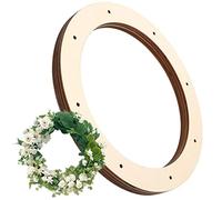 Lot de 4 couronnes en bois avec trous prédécoupés - Cerceaux plats en carton floral pour décoration d'intérieur, décoration rustique Zorq