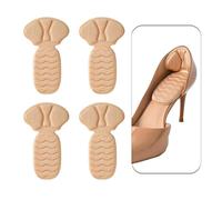 Lot de 4 Coussinet Talon Chaussure, Semelles Chaussures Trop Grandes, Coussinet Talon, Protège Talon Chaussure, Améliorer le confort des chaussures (Beige, Universelle)