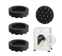 Lot de 4 coussinets anti-vibrations pour machine à laver, anti-vibrations avec ventouses, coussinets antidérapants en silicone (noir)