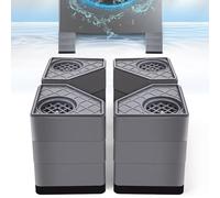 Lot de 4 coussinets anti-vibrations pour machine à laver, empêche le bruit, le transfert des vibrations, pieds de support stabilisateur antivibration (augmentation de 10,2 cm)