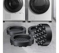 Lot de 4 coussinets anti-vibrations pour machine à laver, empêchent votre lave-linge et sèche-linge de trembler et de marcher, noir