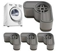 Lot de 4 coussinets anti-vibrations pour machines à laver et sèche-linge - Pieds stabilisateurs surélevés - Base de réduction du bruit absorbant les chocs pour machines à laver - Élévateur robuste et