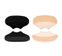 Lot de 4 coussinets antidérapants en gel pour chaussures - Coussinets antidérapants en silicone souple pour ampoules et frottements - Inserts de talon respirants pour chaussures amples - Noir et beige