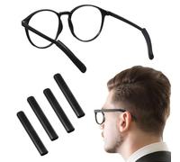 Lot de 4 coussinets antidérapants en silicone pour lunettes - Coussinets pour lunettes derrière l'oreille - Noir