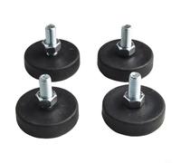Lot de 4 coussinets de nivellement antidérapants en métal pour vélo d'appartement et équipement de fitness Filetage M10 Noir
