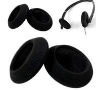 Lot de 4 Coussinets de Rechange, Weflay Coussinets en Mousse pour Ecouteurs Confort Isolation Acoustique Coussinets d'oreilles pour Casque Logitech H330/H340/H110/H111 (50 mm, Noir)