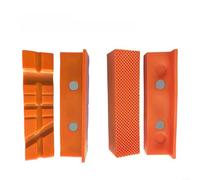Lot de 4 coussinets magnétiques à mâchoires d'étau souples, matériau PPT, aimants intégrés, pour étau de 10,2 cm, pince de fraisage, presse à perceuse, orange, 10,2 cm