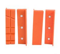 Lot de 4 coussinets magnétiques souples pour étau de 10,2 cm, 12,7 cm, 15,2 cm, maintiennent solidement le bois et les objets délicats en place, compatibles avec les outils d'établi (10,2 cm, orange)