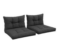 Outsunny Ensemble de Coussins pour Salon de Jardin 2 Places, 4 pièces, avec 2 Coussins d'assise et 2 Coussins de Dossier, Style capitonné, Polyester, épaisseur 10 cm, Gris Anthracite