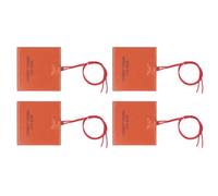 Lot de 4 coussins chauffants en caoutchouc de silicone 40 W 200 degrés Celsius 100 x 100 mm Tapis chauffant flexible pour pipelines d'équipements industriels et réservoirs de