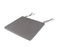 Lot de 4 coussins d'assise AMATA galettes de chaises de salle à manger de format carré, avec ficelles d'attache, coloris gris clair gris clair