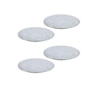 Lot de 4 coussins d'assise antidérapants LESLIE, en feutre gris