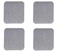 Lot de 4 coussins d'assise ROMEO pour chaises ou fauteuils de salle à manger ou bureau galettes de chaise carrées en feutre gris