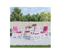 Lot de 4 Coussins de Chaise à Dossier Bas, Galette de Siège Imperméable, Coussin d'Extérieur Anti-glissement Jardin 377732