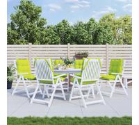 Lot de 4 Coussins de Chaise à Dossier Bas Galette Motif à Carreaux Gris vidaXL