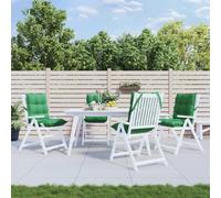 Lot de 4 Coussins de Chaise à Dossier Bas Galette Motif à Carreaux Gris vidaXL