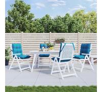 Lot de 4 Coussins de Chaise à Dossier Bas Galette Motif à Carreaux Gris vidaXL