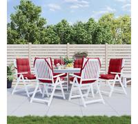 Lot de 4 Coussins de Chaise à Dossier Bas Galette Motif à Carreaux Gris vidaXL