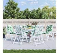 vidaXL Lot de 2 Coussins de Chaise à Dossier Bas, Galette de Siège Imperméable, Coussin d'Extérieur Anti-Glissement Jardin Terrasse, Modèle de Feuille