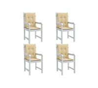 vidaXL Coussins de chaise à dossier bas Lot de 4 100x50x4 cm tissu beige mélangé 4002455 G