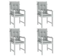 Lot de 4 Coussins de Chaise à Dossier Bas Oreillers Gris Clair Mélangé vidaXL