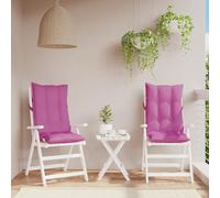 vidaXL Lot de 4 Coussins de Chaise à Dossier Haut, Galette de Siège Imperméable, Coussin d'Extérieur Anti-Glissement Jardin Terrasse, Rose Tissu Oxford