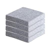 Lot de 4 coussins de chaise antidérapants de 5/8 cm d'épaisseur pour chaise de salle à manger, jardin, terrasse, cuisine, intérieur et extérieur, gris clair, 45 x 45 x 8 cm