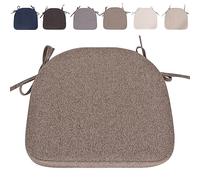 Lot de 4 Coussins de Chaise avec Rubans (43 x 41 cm) Antidérapants Demi Cercles Confortables Lavables Antidérapants - Idéal pour la Maison et Le Jardin (jaune-marron-1pc)
