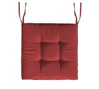 Lot de 4 coussins de chaise carrés épais bordeaux avec attaches pour salle à manger, cuisine, extérieur, maison et bureau - Coussins confortables pour une meilleure expérience d'assise