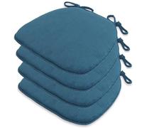 (Lot De 4 Coussins De Chaise) Coussin De Chaise De Cuisine Antidérapant avec Attaches Coussin De Siège for Chaises De Salle À Manger avec Fermeture Éclair(Emerald Green)