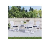 vidaXL Lot de 4 coussins de chaise Coussin de siège Tissu Oxford Bleu marine Extérieur/Intérieur