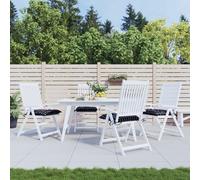 Lot de 4 Coussins de Chaise Coussins de Siège Patio Carreaux Noir Tissu vidaXL