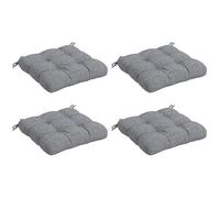 Lot de 4 coussins de chaise de jardin avec attaches gris