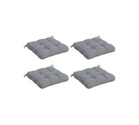 Lot de 4 coussins de chaise de jardin avec attaches gris
