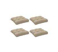 Outsunny Lot de 4 coussins de chaise de jardin, capitonnés, 10 cm ép., 48x48 cm, Kaki