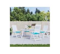 vidaXL Coussins de chaise de jardin – Lot de 4 Antidérapants 40x40x4 cm Turquoise (Tissu)